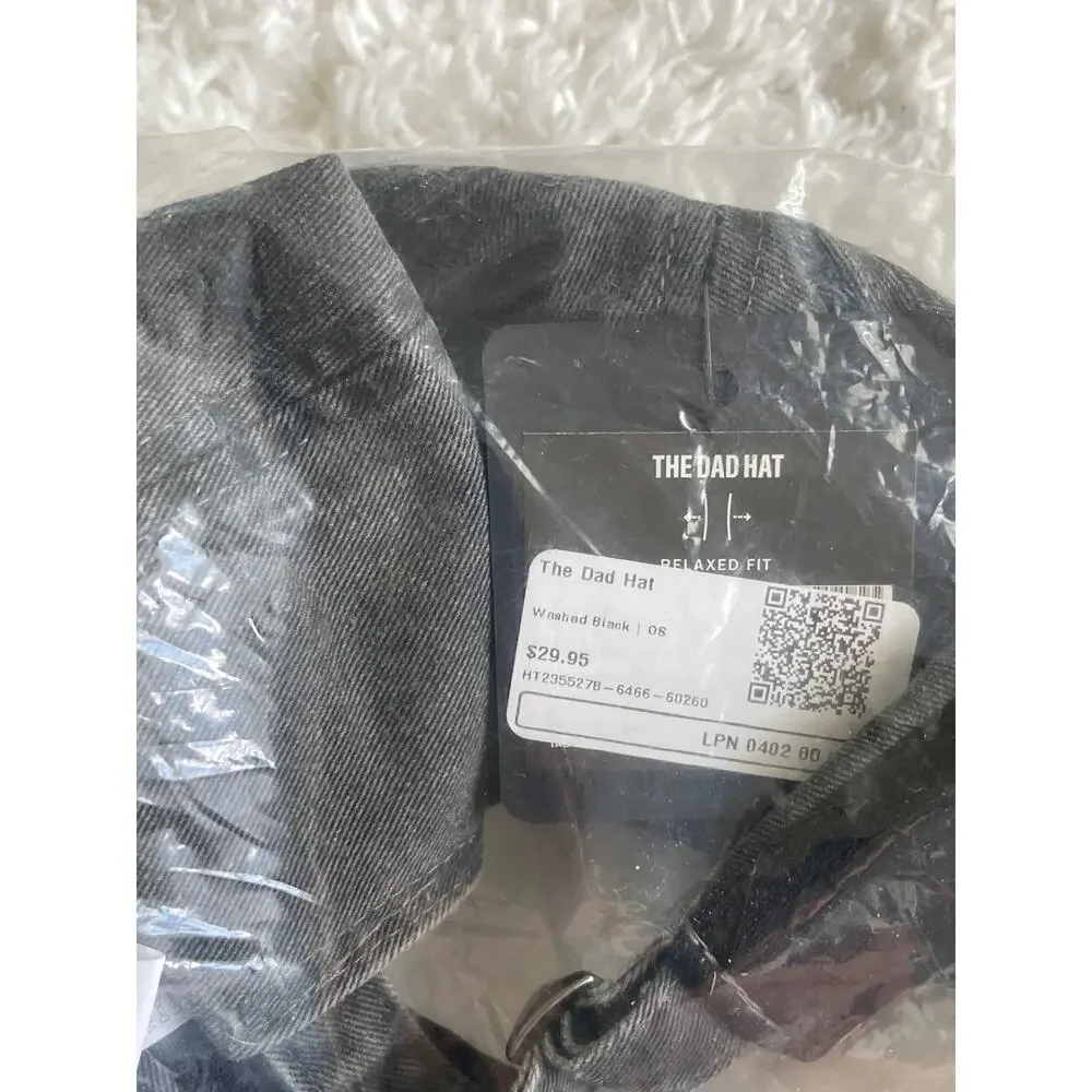 Fabletics The Dad Hat Washed Black Cap NEW One Size
